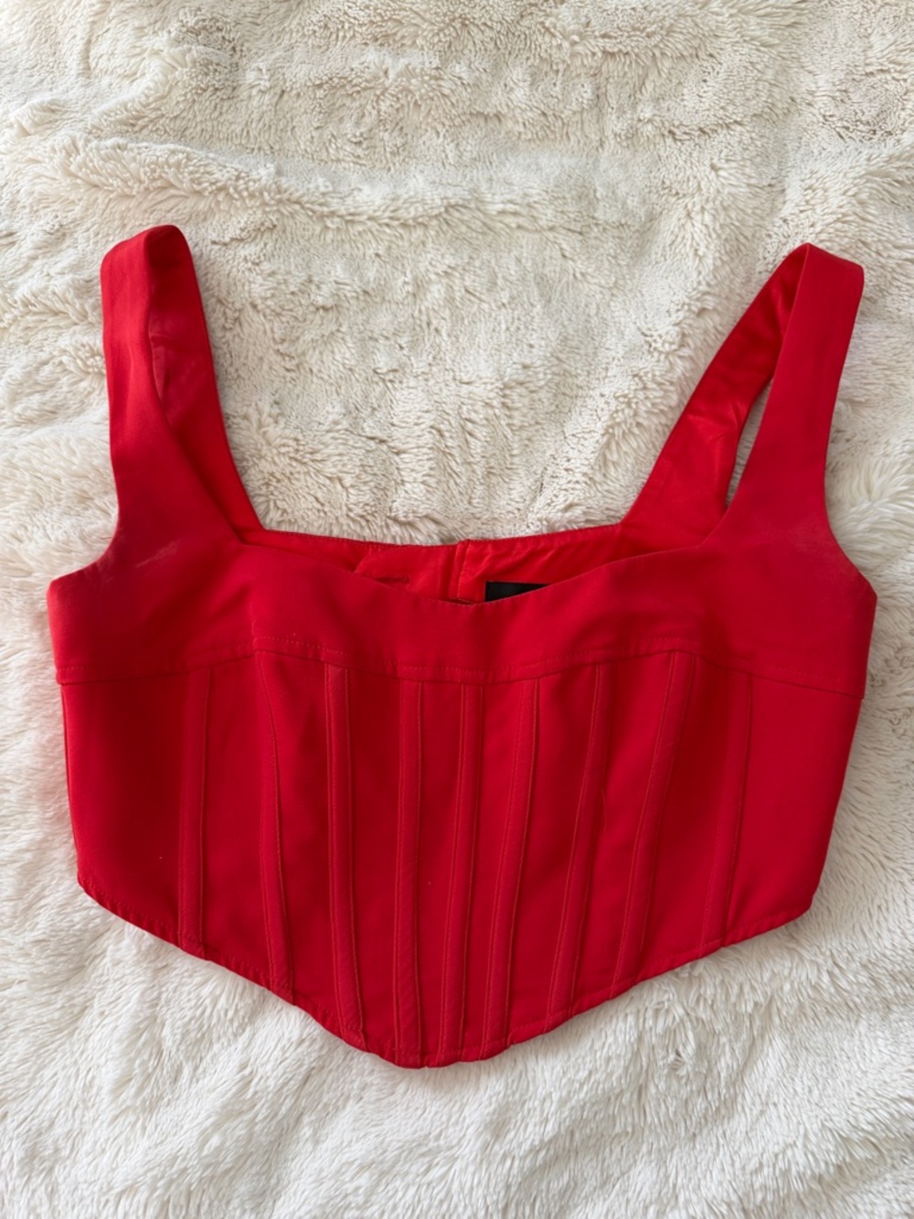 Bardot Red Women’s Corset Crop Top